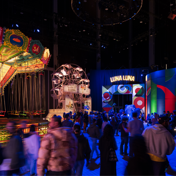 Exhibition view. Luna Luna: Forgotten Fantasy, The Shed, New York, 2024.