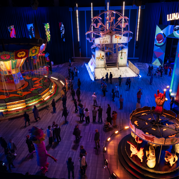 Exhibition view. Luna Luna: Forgotten Fantasy, The Shed, New York, 2024.