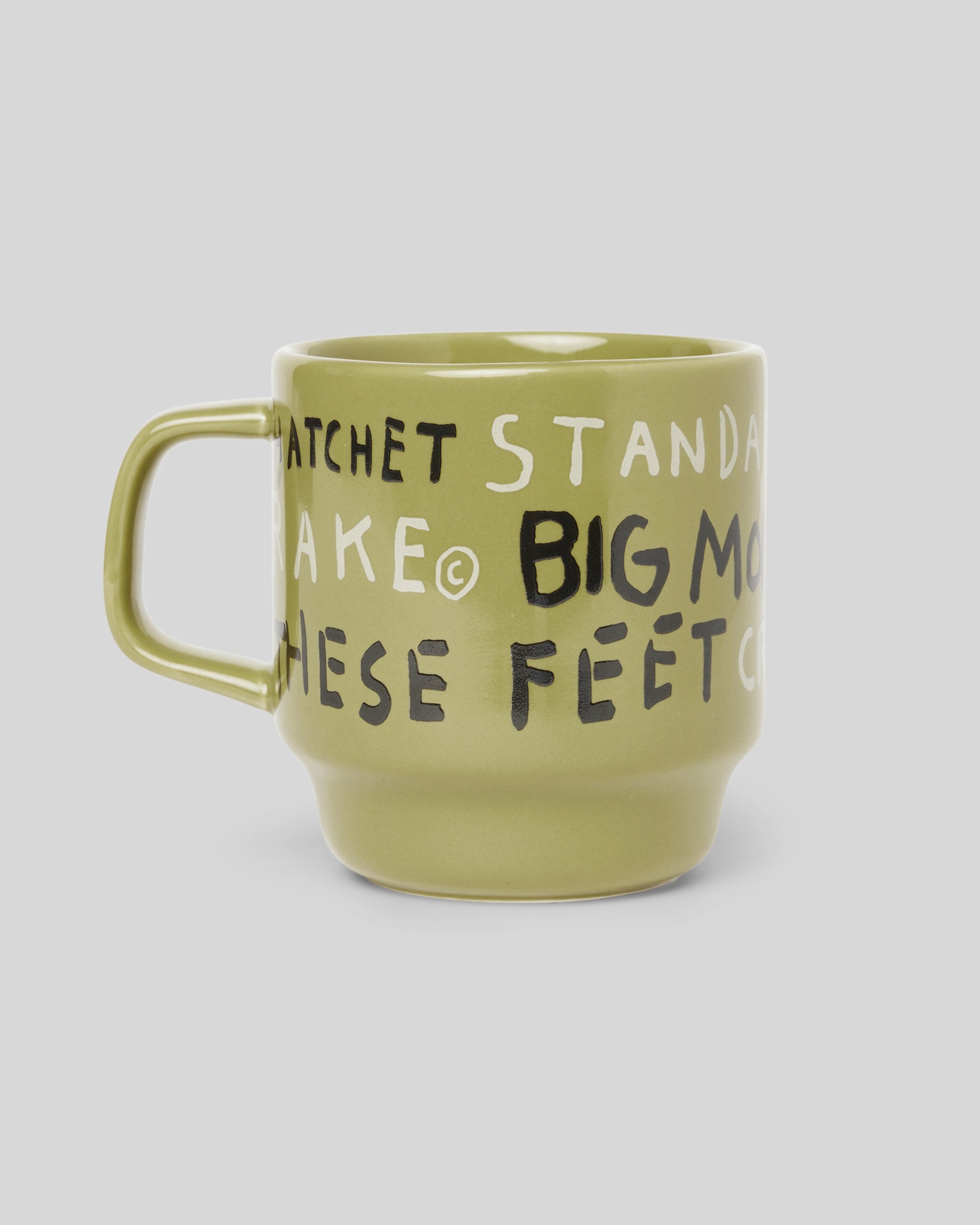 Basquiat Drawings Mug, Olive