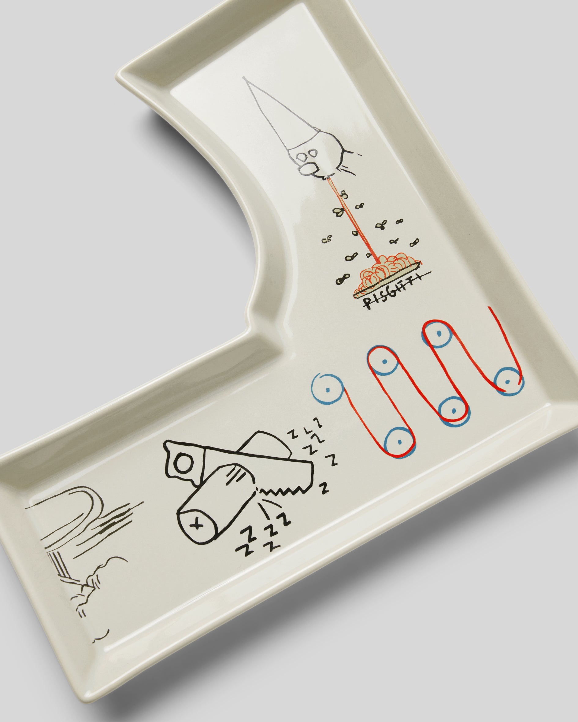 Basquiat Ferris Wheel Panel Tray, White close up