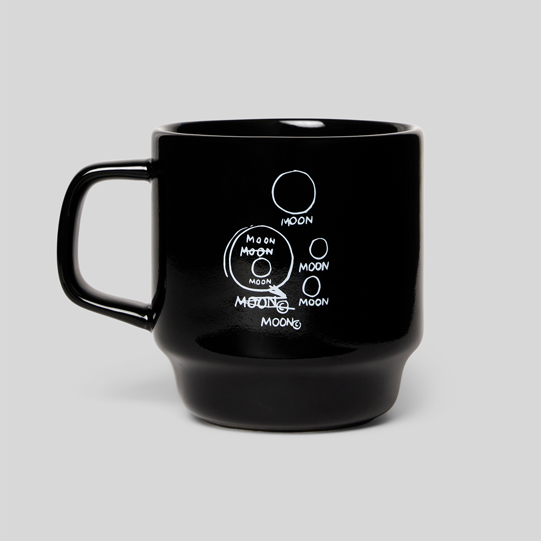 Basquiat Moon Mug, Black: This mug is your own slice of Luna Luna, featuring Basquiat’s moon drawing.
© Estate of Jean-Michel Basquiat. Licensed by Artestar, New York.