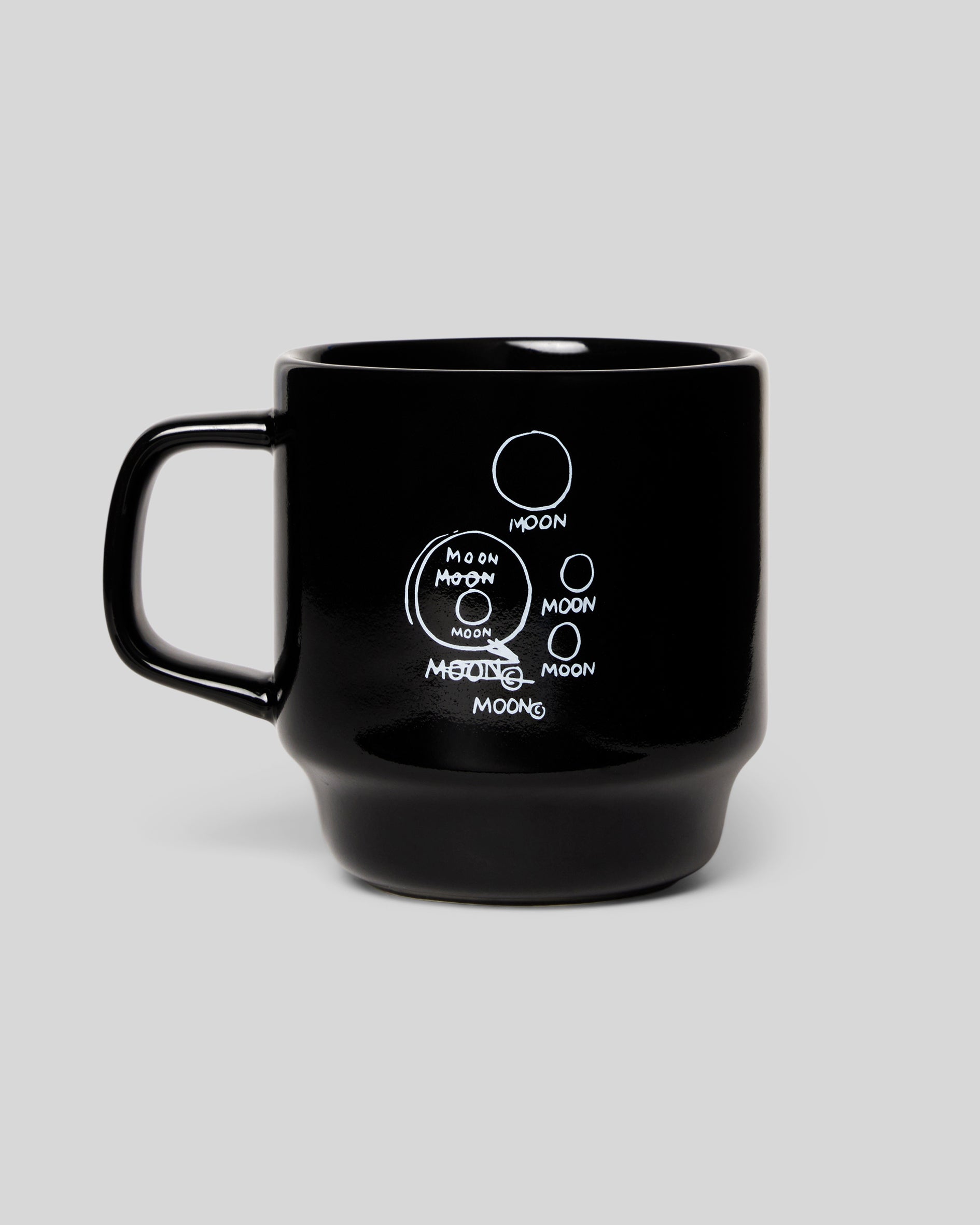 Basquiat Moon Mug, Black