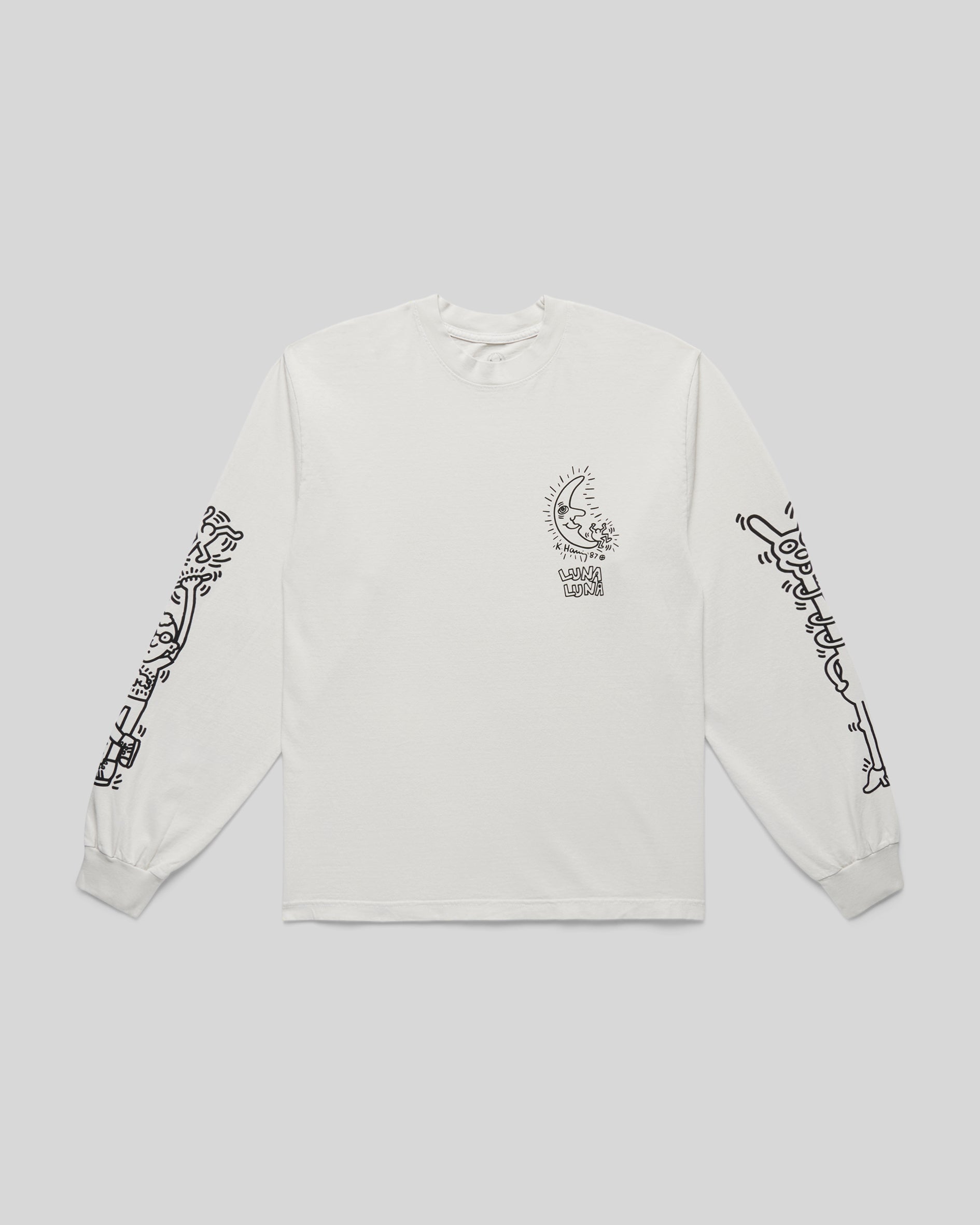 Haring Moon Long Sleeve T-Shirt Cement