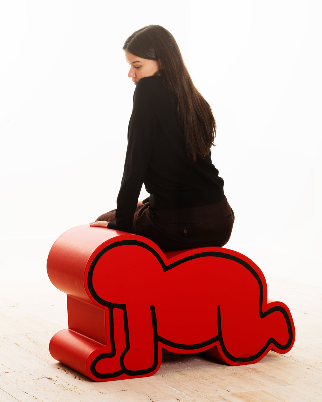 Luna Luna x Gufram x Keith Haring Red Radiant Baby Pouf
