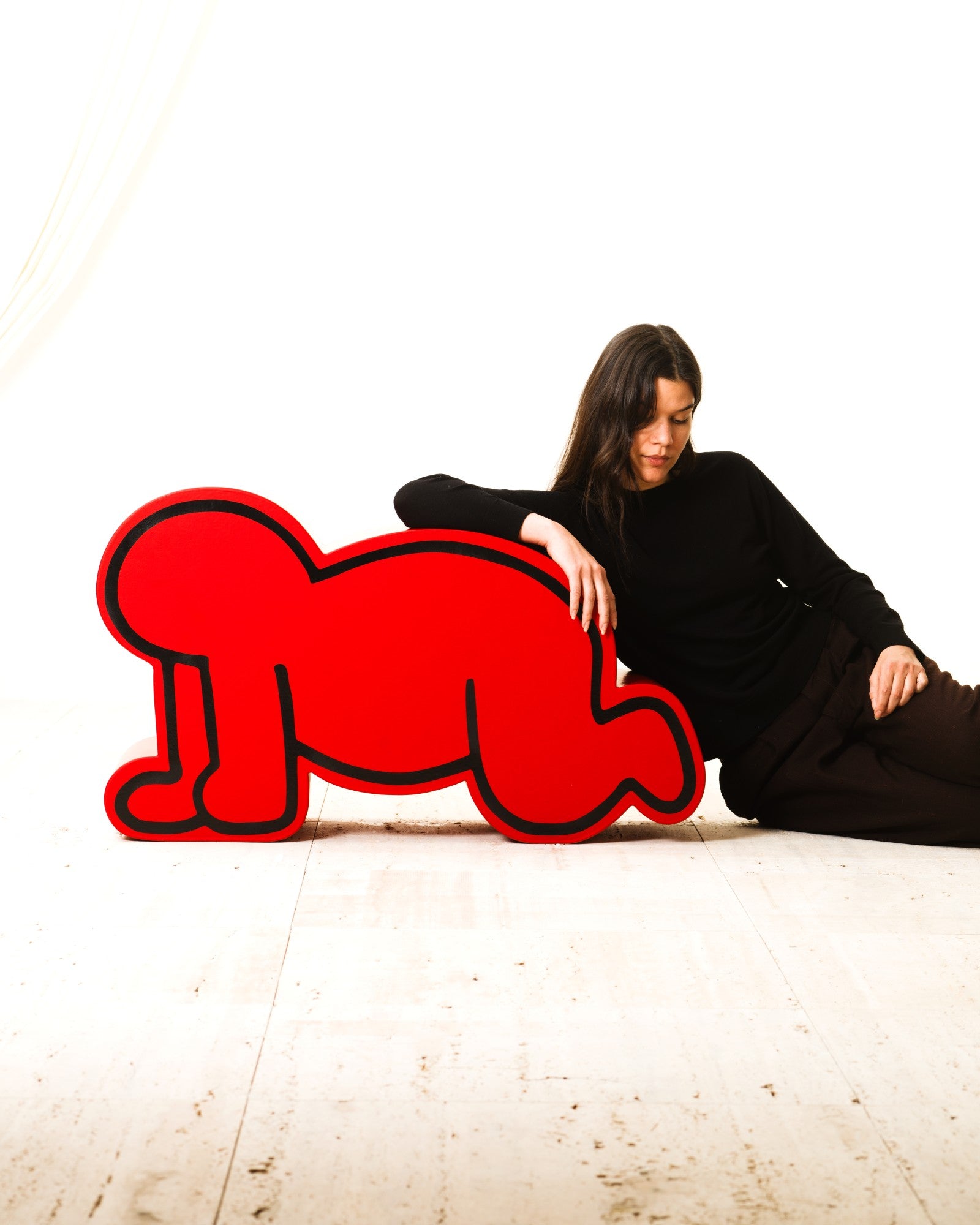 Luna Luna x Gufram x Keith Haring Red Radiant Baby Pouf