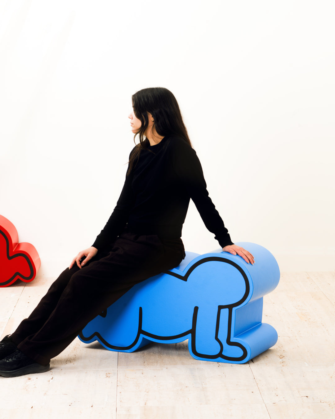 Luna Luna x Gufram x Keith Haring Blue Radiant Baby Pouf