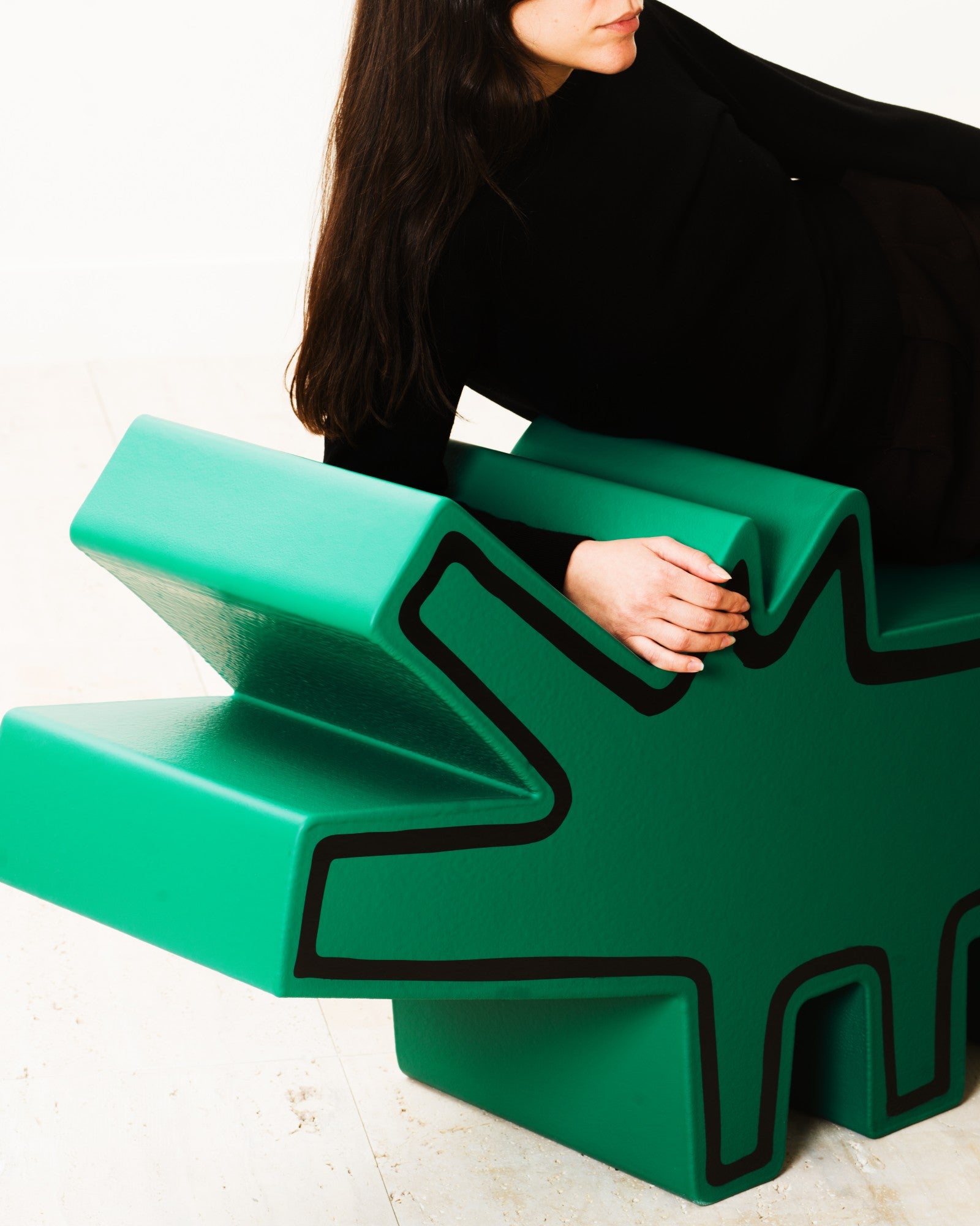 Luna Luna x Gufram x Keith Haring Green Dog Bench